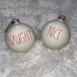 Rae Dunn Naughty Nice Holiday Ornaments